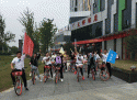 低碳環保 暢享騎行——山東91免费网址電子科技有限公司開展自行車騎行活動